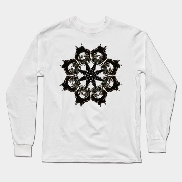 Fractal Mandala Long Sleeve T-Shirt by Manafold